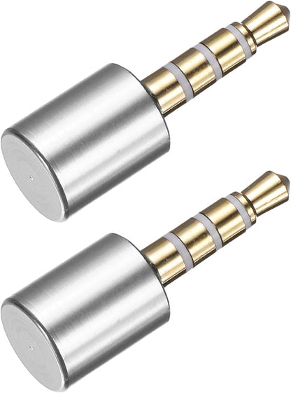 2 Pcs Microphone Blocker, USB 3.5mm Audio Blocker, Silver