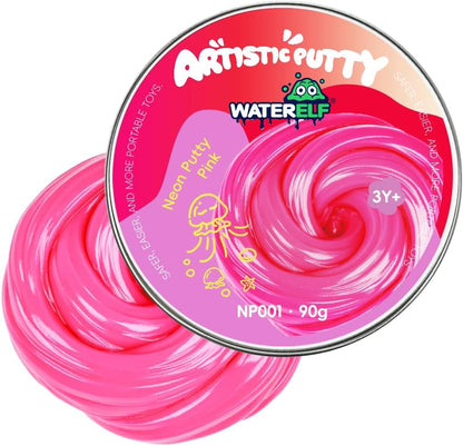 WATERELF Galaxy Putty Slime for Kids - Children's Day Gift, Fidget Sensory Artistic Therapy Putty Toys for Boys Girls Adults, Stress Relief Non-Sticky, 3.11 Inch 3.2 Oz – Golden/Red