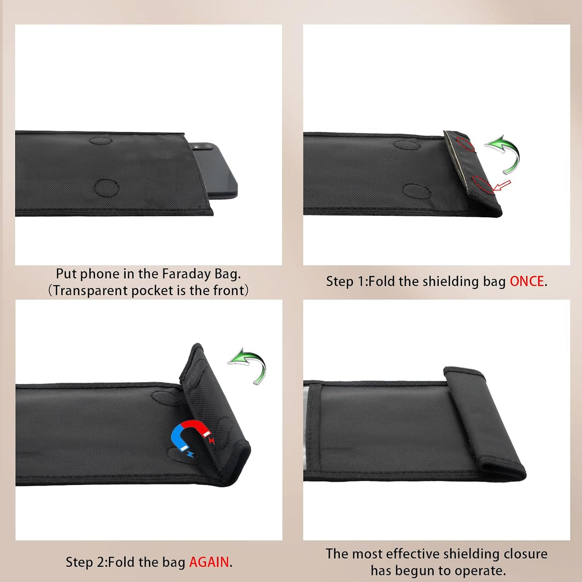 2 Pack Military Grade Faraday Bags for Smartphones