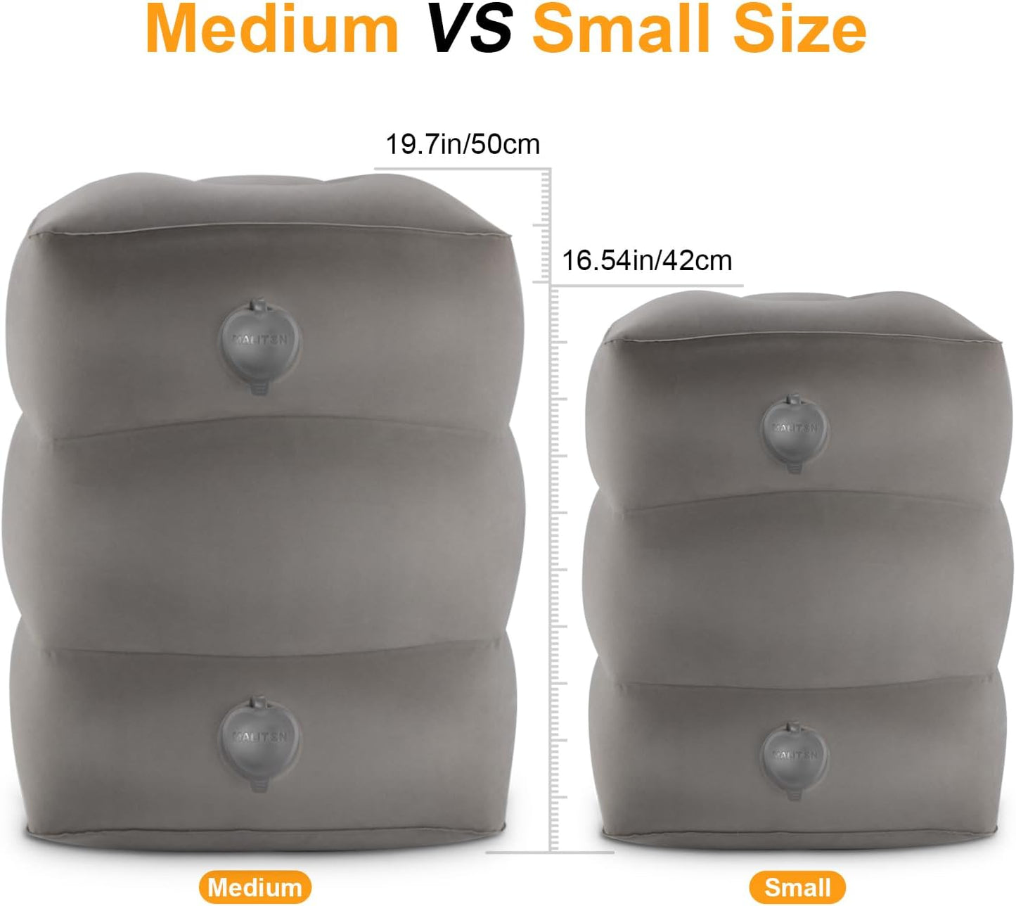 Inflatable Travel Foot Rest Pillow, Kids Airplane Bed, Adjustable Height Leg Pillow for Air Travel, Make a Flat Bed for Kids and Toddlers, Great for Airplane, Train, car（Grey, 1 Pack）