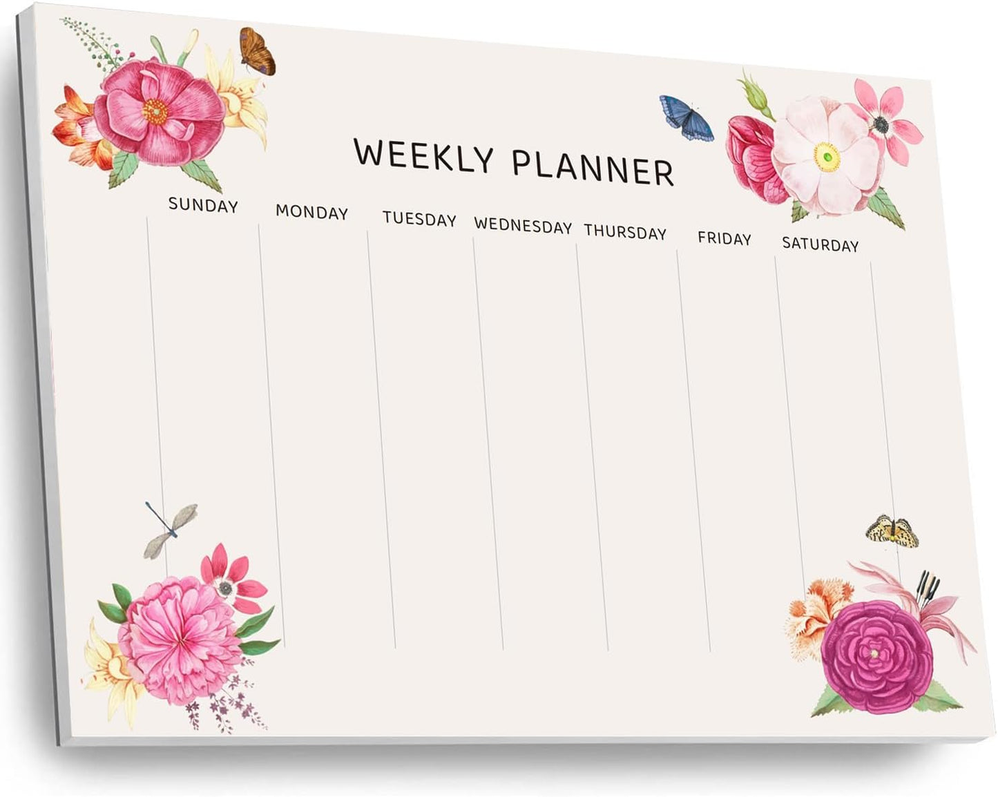 Undated Weekly Planner Notepad, 52 Sheet Tear-Off Weekly To Do List Notepad, Desk Planner Pad Calendar, Blank Calendar for Daily Habit Tracking/Menu Planning(8.26"x11,69")