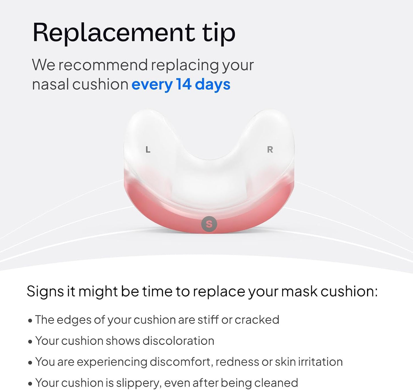 ResMed AirFit N30 Cushion - Nasal CPAP Mask Cushion Replacement - Soft Silicone - Medical CPAP Supplies & Accessories - Small