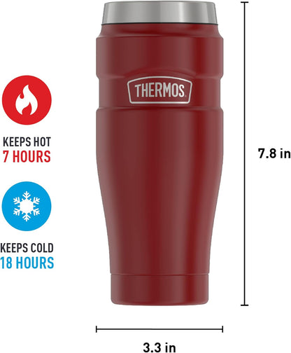 THERMOS Stainless King Vacuum-Insulated Travel Tumbler, 16 Ounce, Matte Steel