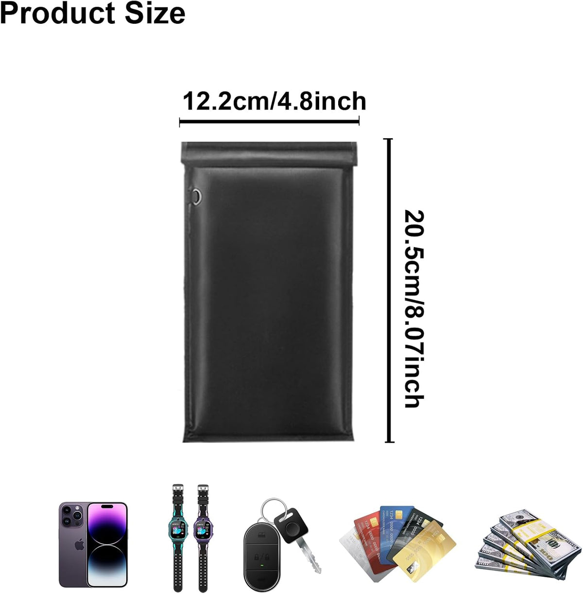 Military Grade Faraday Bag for Phone & Key Fob, Signal Blocking Pouch