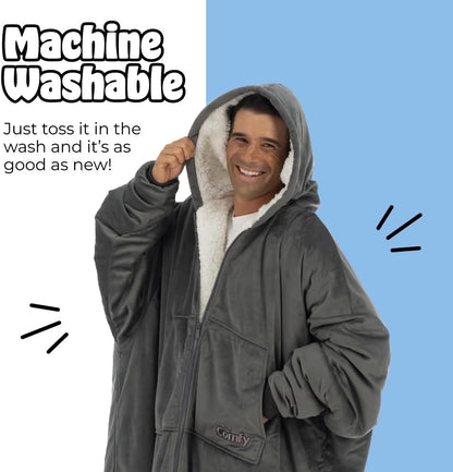 THE COMFY Original | From Shark Tank | Patented | Oversized Sherpa Wearable Blanket Hoodie| Gift for Women & Men | One Size