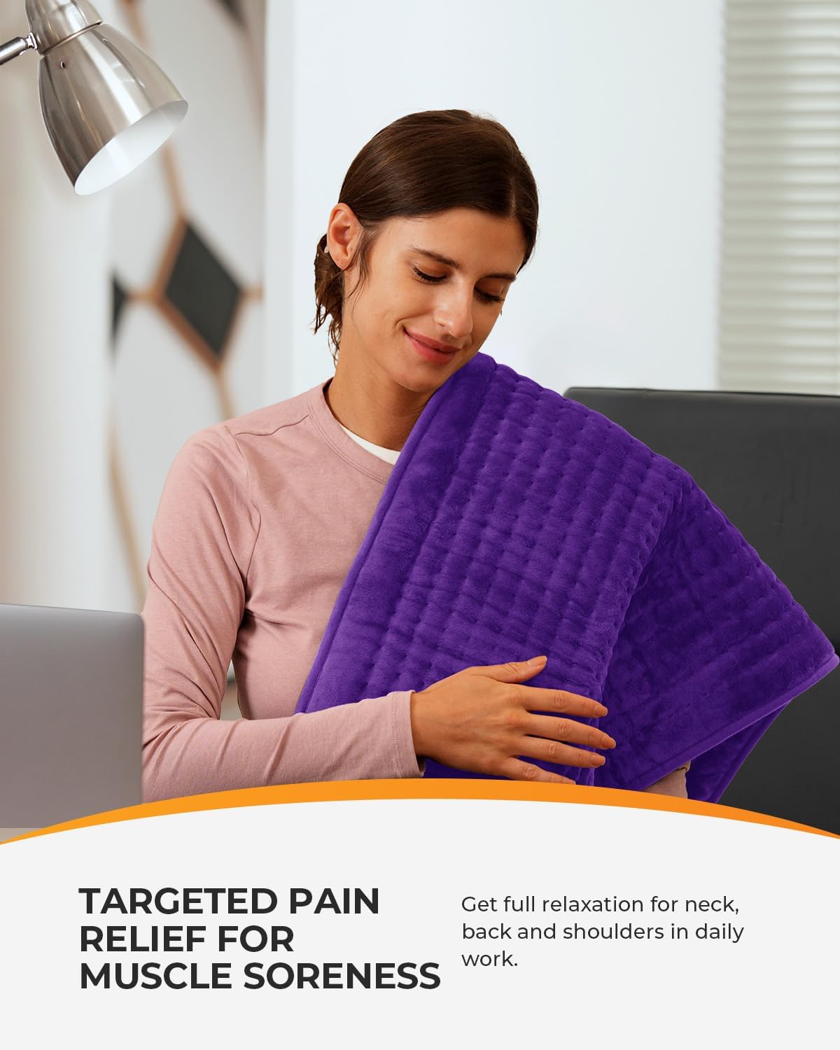 CooCoCo 17x33 Large Heating Pad for Back, HSA Approved Items for Mom Dad, Electric Heated Pad for Neck Shoulders Period Cramps, FSA Eligible Heat Pad, Auto Off, 10ft Cord