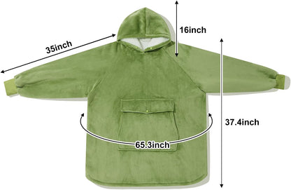 Krifey Wearable Blanket Hoodie, Oversized Sherpa Hooded Blanket for Adults | Soft sherpa fleece with sleeves and pocket; oversized fit for lounging, WFH, camping, Christmas and white elephant gifts.