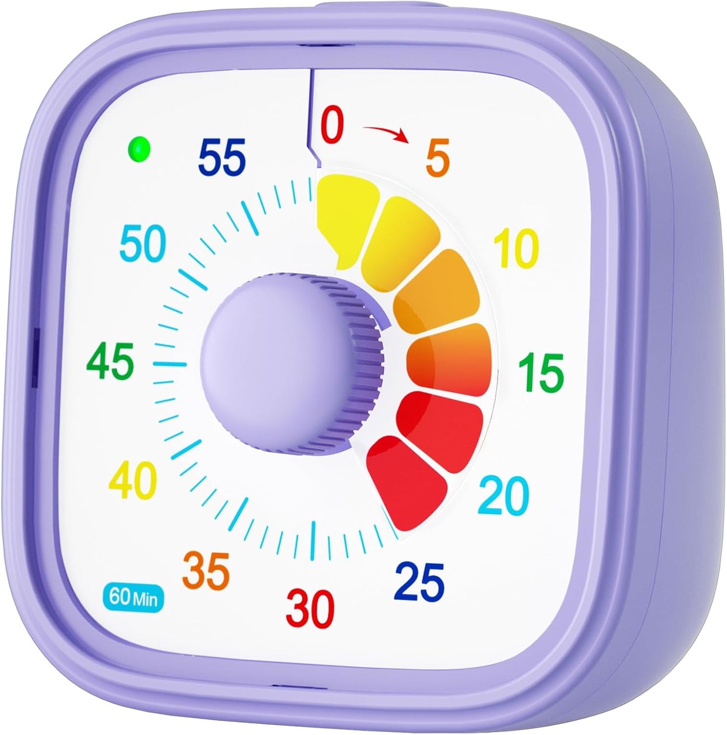 Shintrend 60 Minute Visual Timer with Colorful Dial, Pomodoro Timer for Kids and Adults, Silent Countdown Time Management Tool (Batteries Not Included)