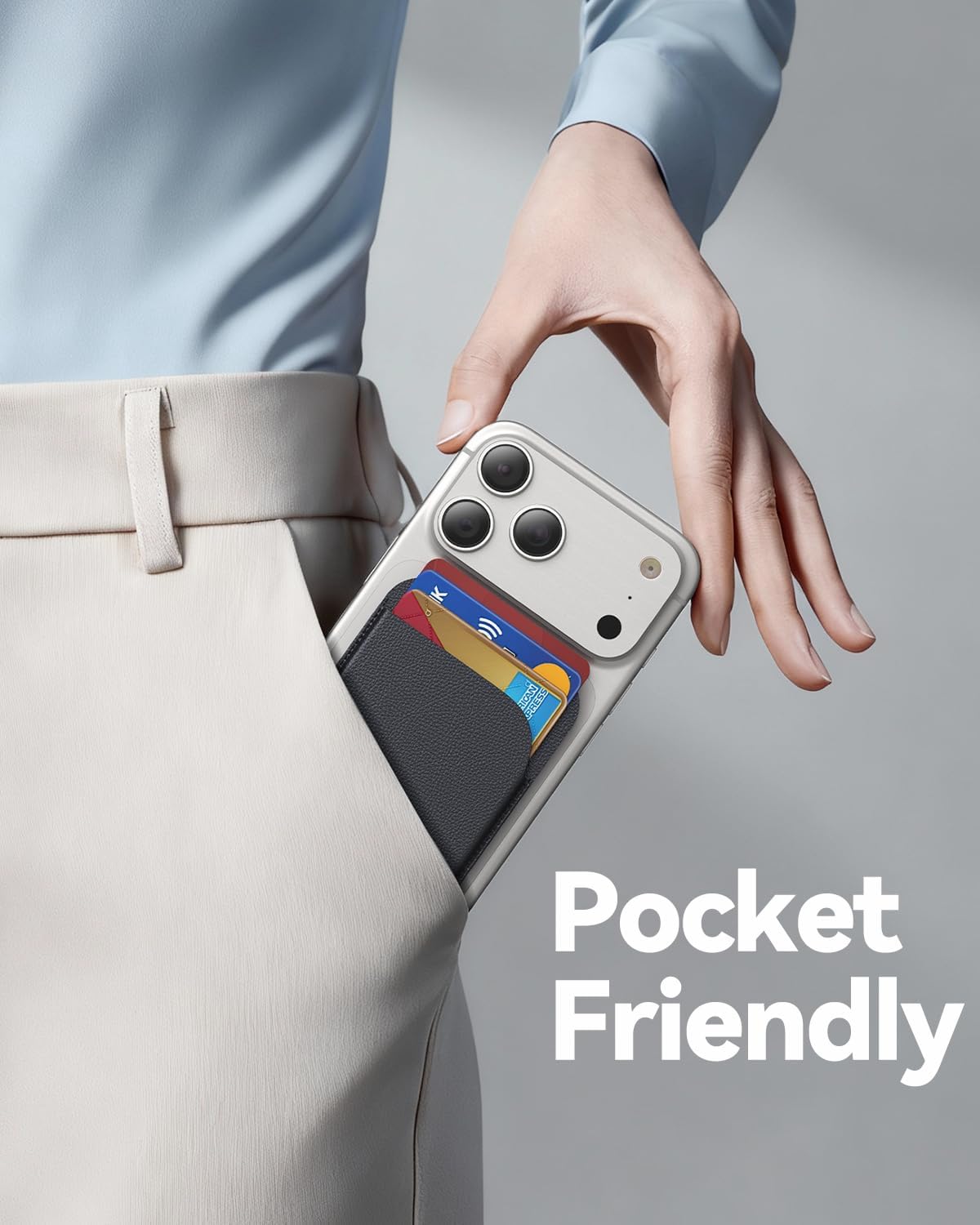 TWZKG for MagSafe Wallet, Works with Apple Find My,5 Card Holder with Stand