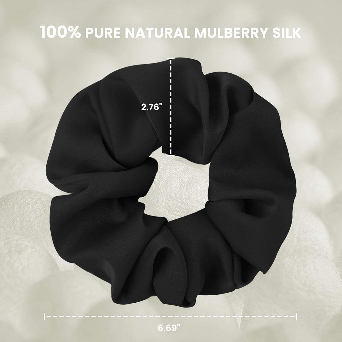 100% Mulberry Silk Scrunchies for Women, Oversized XL Hair Tie for Sleeping, Curly Thick or Thin Hair, No Damage Soft Silk Hair Accessory