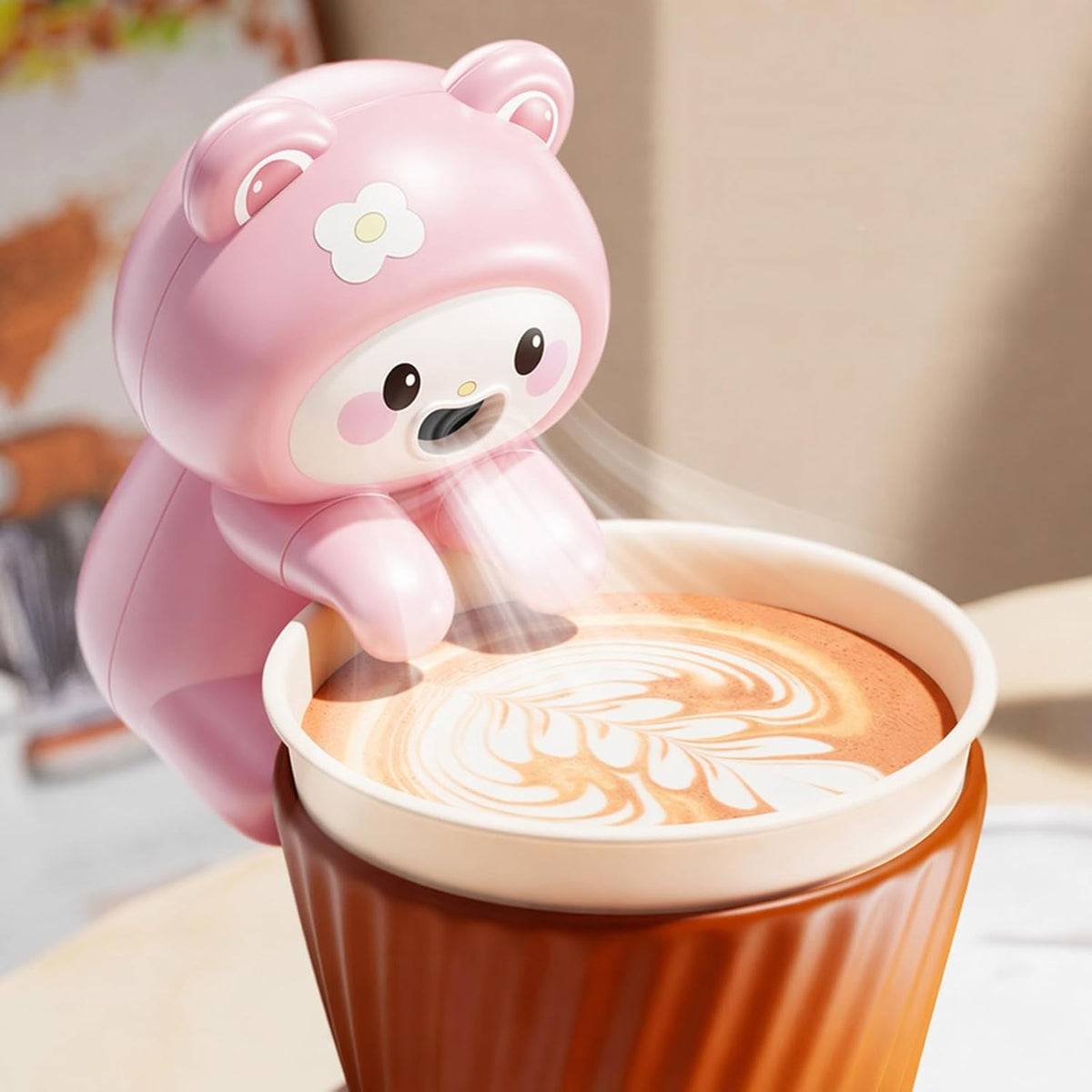 Clip-On Food Table Fan for Noodle Coffee Tea (Pink)
