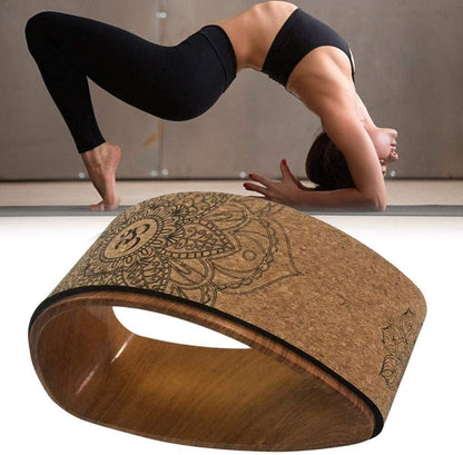 qiuqiu Yoga Wheel Yoga Wheel Circle Fitness Pilates Rear Wheels Folded Stretch Cork Solid Yoga Training Tool