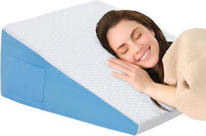 Wedge Pillow for Sleeping, 7.5" Memory Foam Bed Wedge Pillow