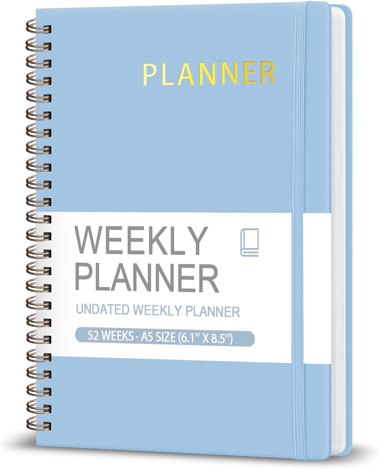 Undated Weekly Planner, Weekly To Do List Notebook, A5 Daily Planner | Office School Supplies, Spiral Binding, Inner Pocket, Goal, Organizer, Habit Tracker