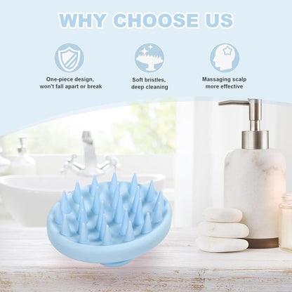 Meartchy Silicone Scalp Massager, Scalp Scrubber for Hair Growth with Soft Bristles, Scalp Exfoliator Brush Dandruff Removal Shampoo Brush for Wet Dry Scalp Care (Mint Green)