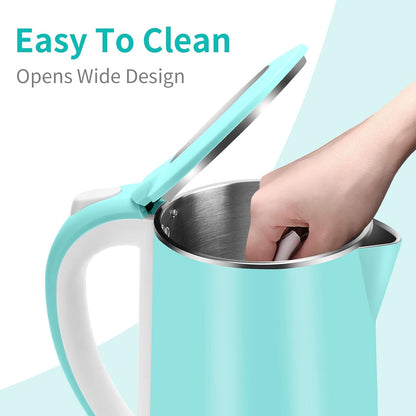 1.8L Blue Electric Kettles Stainless Steel, Double Wall