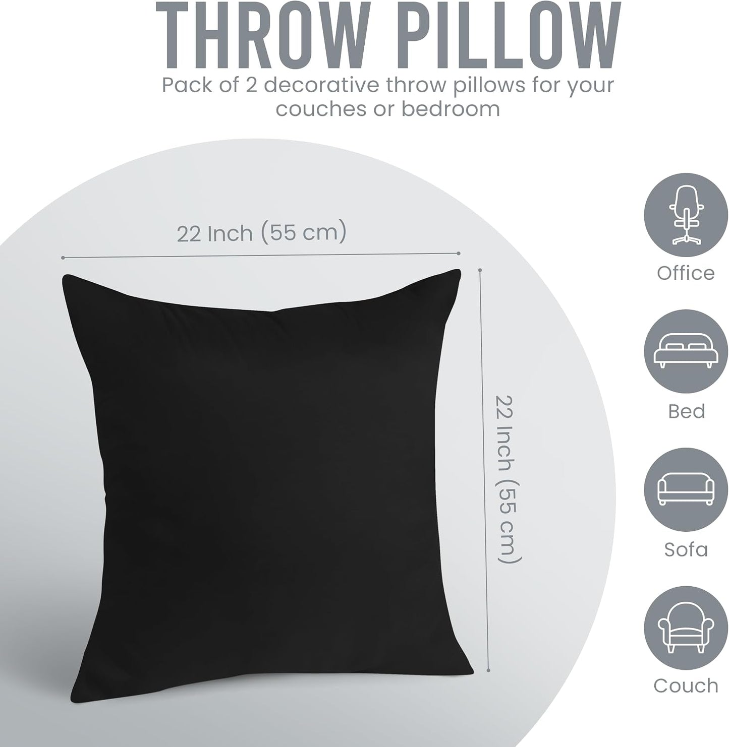 Utopia Bedding 12x20 Pillow Inserts, Set of 2, White – Indoor Decorative Throw Pillows for Bed, Sofa & Couch – Soft, Supportive & Fluffy Cushion Inserts