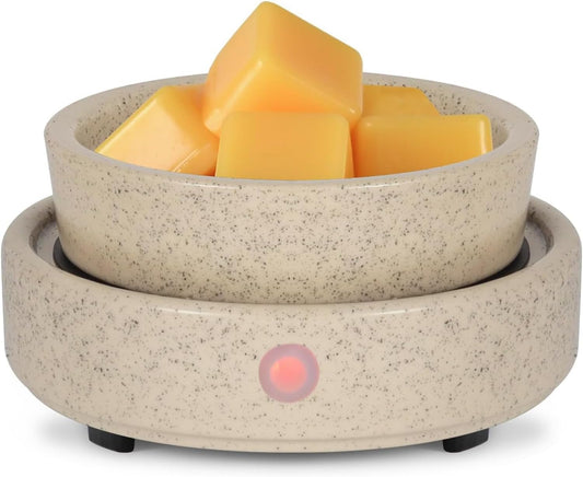 nawaza Ceramic Wax Melt Warmer Fragrance, 3 in1 Electric Candle Wax Warmer, Scented Wax Melt Wax Cubes Melter Fragrance Warmer for Home,Office, Birthday Gifts for Women Mom(White-01)