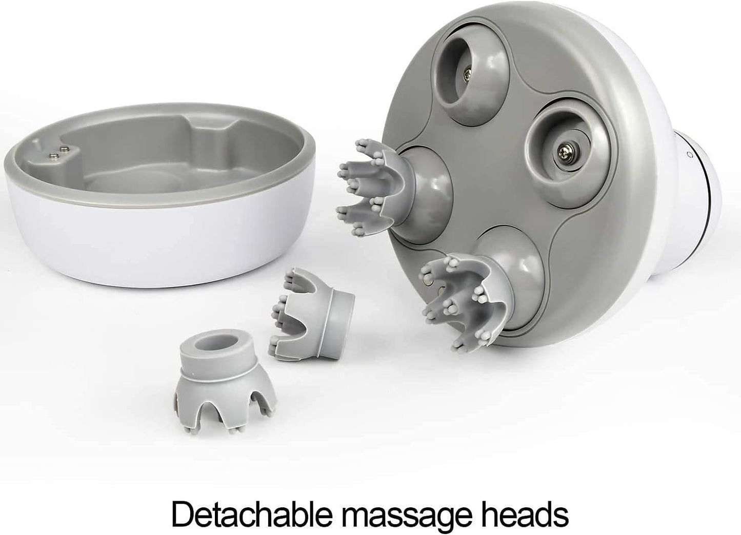 cotsoco Electric Scalp Head & Back Massager, Cordless Hair Massage Waterproof Head Massager with 4 Heads 84 Nodes for Hair Growth, Stress Relief & Deep Clean, Gifts for Men Women, White