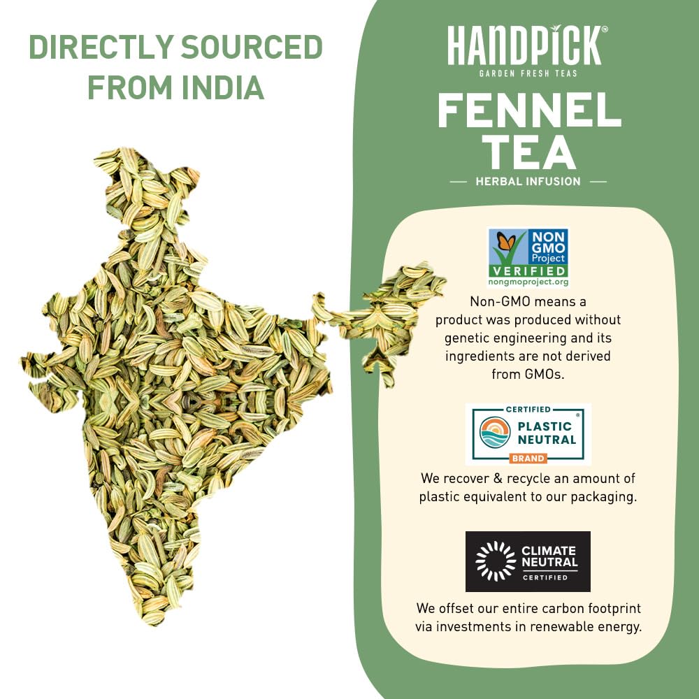 HANDPICK Fennel Tea (100 Teabags) Authentic Indian Origin Natural Grown