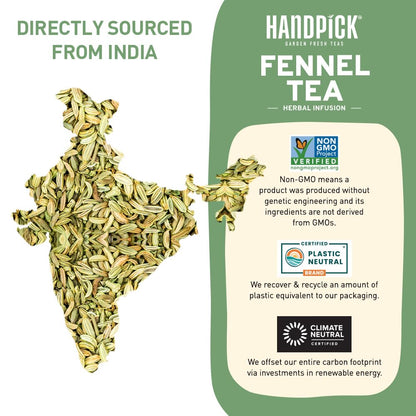 HANDPICK Fennel Tea (100 Teabags) Authentic Indian Origin Natural Grown