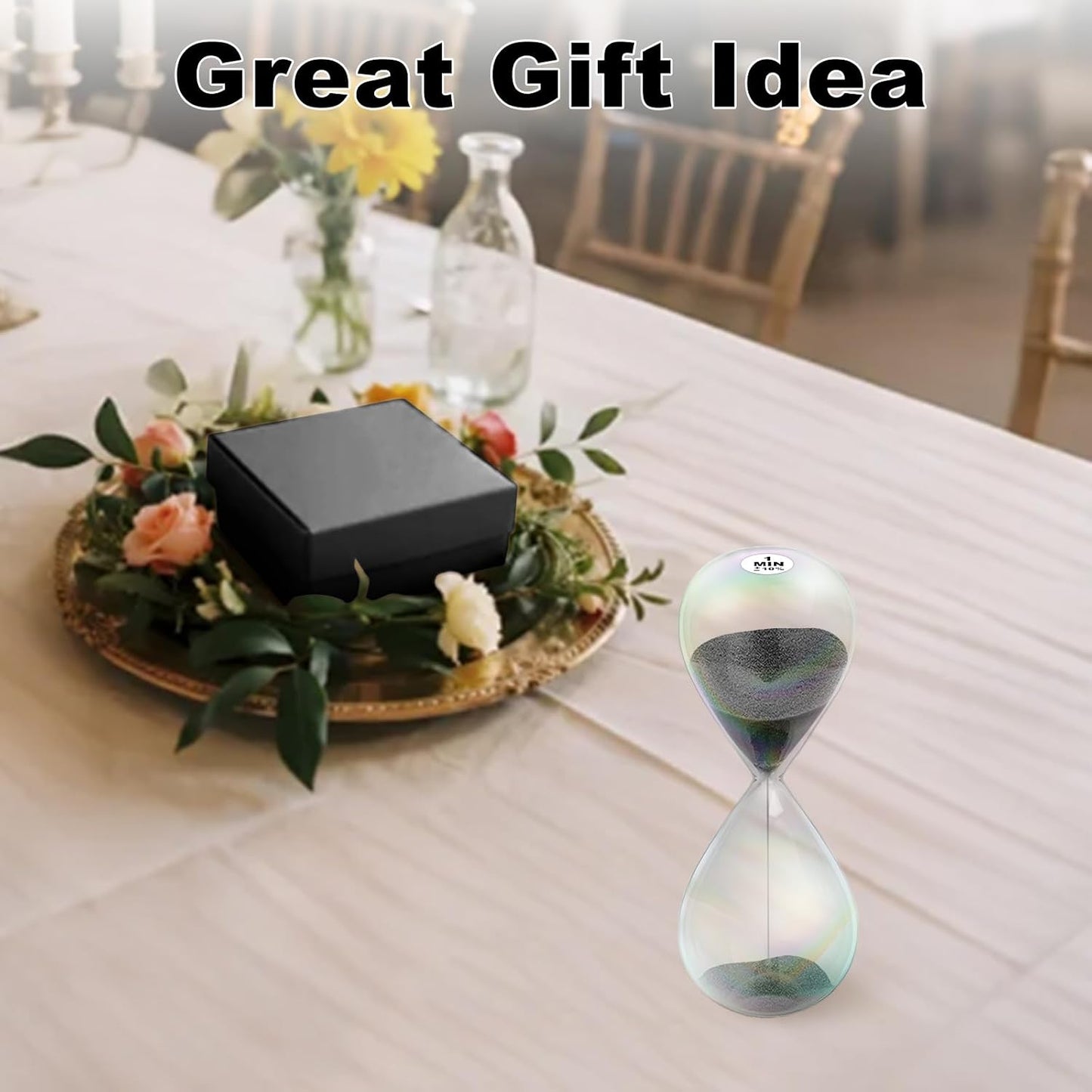 3 Minute Sand Timer,3M Sand Clock with Simple Biloba Puff Design, Reloj De Arena, Large Blue Sand Watch 3 Min Hourglass Sandglass for Home,Desk,Office Decorative (Blue)
