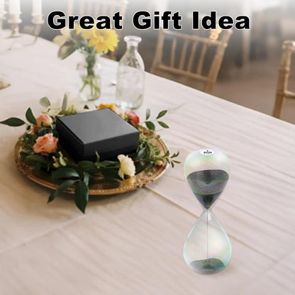 3 Minute Sand Timer,3M Sand Clock with Simple Biloba Puff Design, Reloj De Arena, Large Blue Sand Watch 3 Min Hourglass Sandglass for Home,Desk,Office Decorative (Blue)