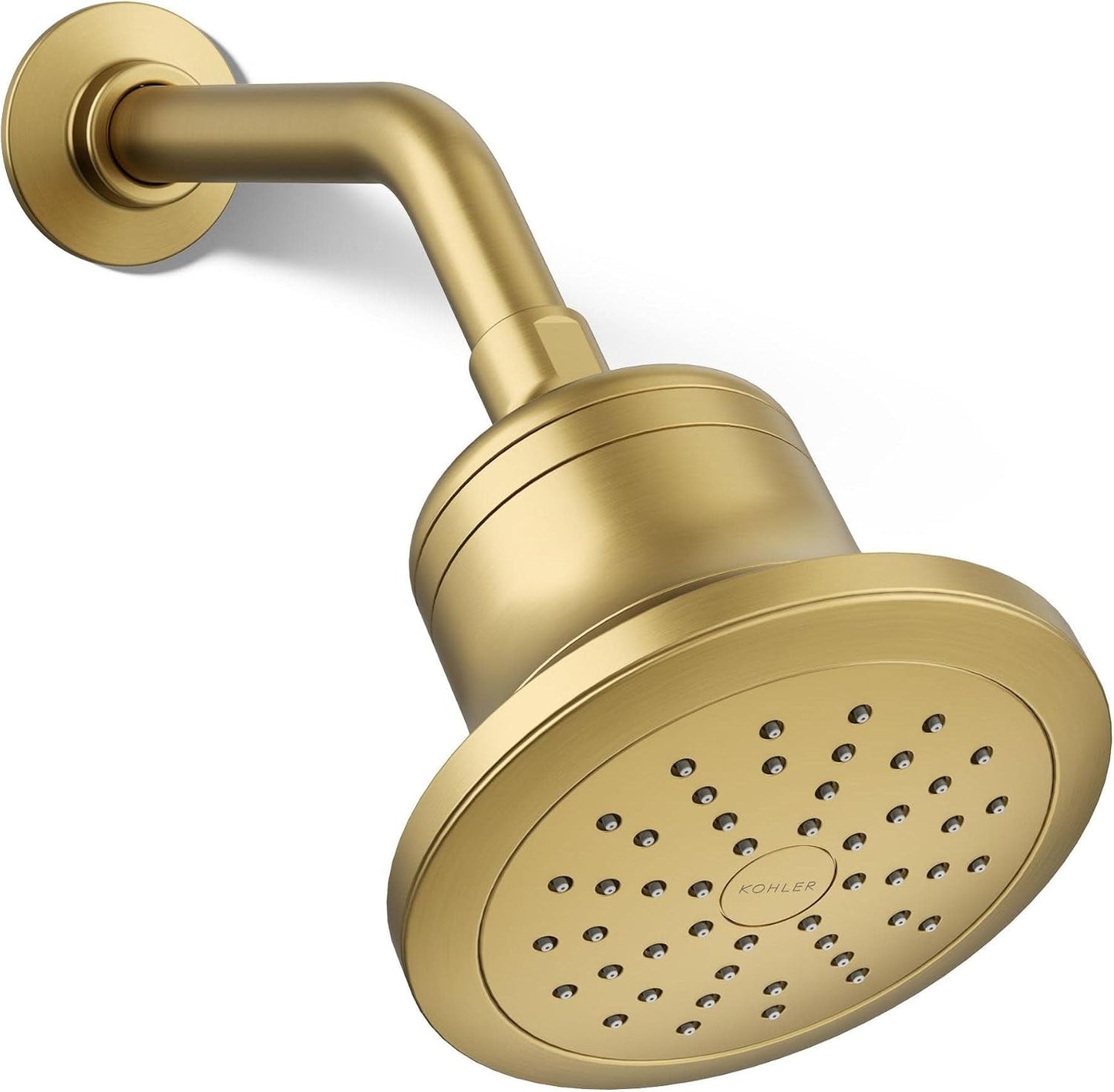 KOHLER 33631-Y-BN Cinq Round Single-Function Filtered Showerhead, Five-Layer Filtration, 2.5 GPM, Full Coverage Spray, Premium Durable Material, Vibrant Brushed Nickel
