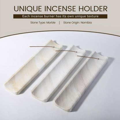 Koville Marble Incense Holder, Incense Holder for Sticks, Incense Sticks Holder Ash Catcher for Meditation Yoga SPA, Natural Stone Incense Burner, Home Table Decor (Grey)