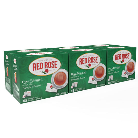 Red Rose Naturally Decaffeinated Tea - PACK OF 6