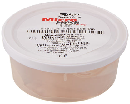 Sammons Preston Micro-Fresh Putty, Antibacterial, Antifungal, and Antimicrobial Therapy Putty for Hands and Feet Exercises, Color Coded Non-Toxic Clay, Soft Yellow, 2 Ounces