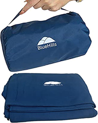 BlueHills Travel Blanket Pillow Compact Lightweight Pocket Size Airplane Traveling Essential Flight Trip Throw in Bag Portable Case Plane Accessory Gray L01