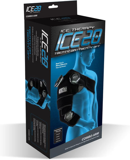 Bownet ICE20 Refillable Arm & Shoulder Ice Pack Compression Wrap for Pain Relief (One Size)