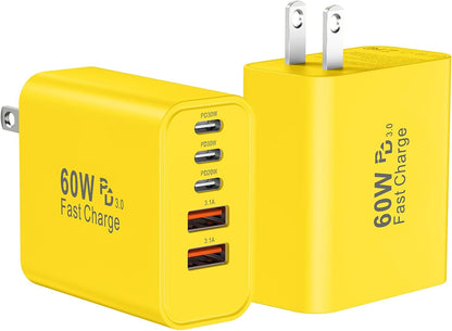 USB C Charger Block Fast Charging, 60W Phone Charger USBC Wall Plug Adapter