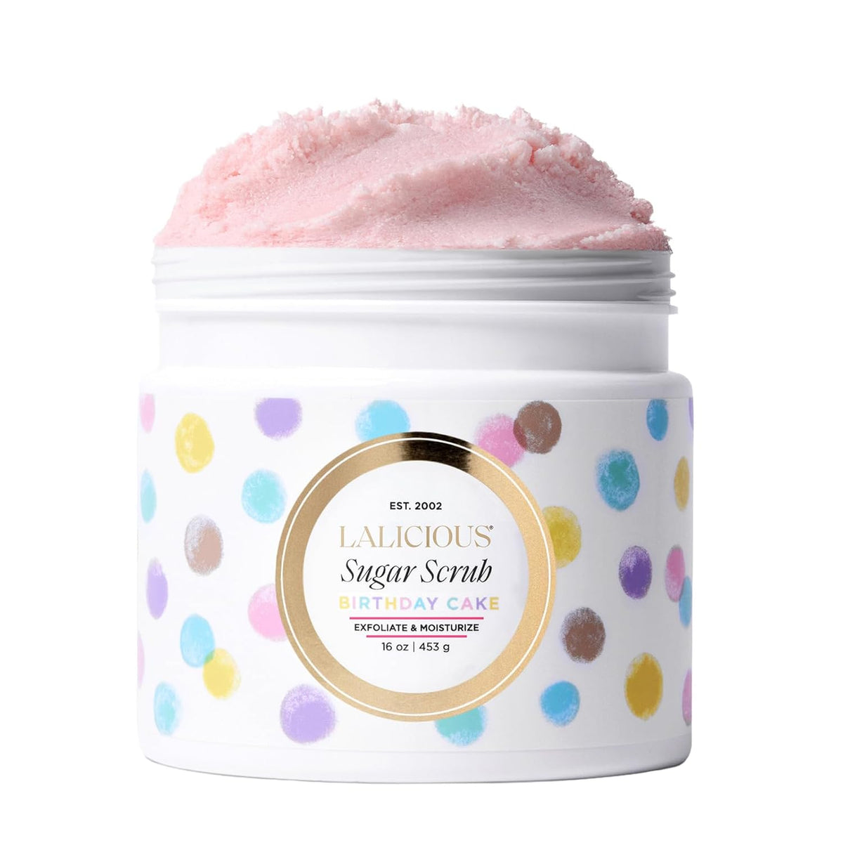 LALICIOUS Endless Summer Exfoliating & Moisturizing Body Scrub | Sugar & Coconut Oil | Pre-Shave Scrub for Ingrown Hairs & Razor Bumps | Gently Buffs & Smooths Sensitive Skin | No Parabens Large 16oz