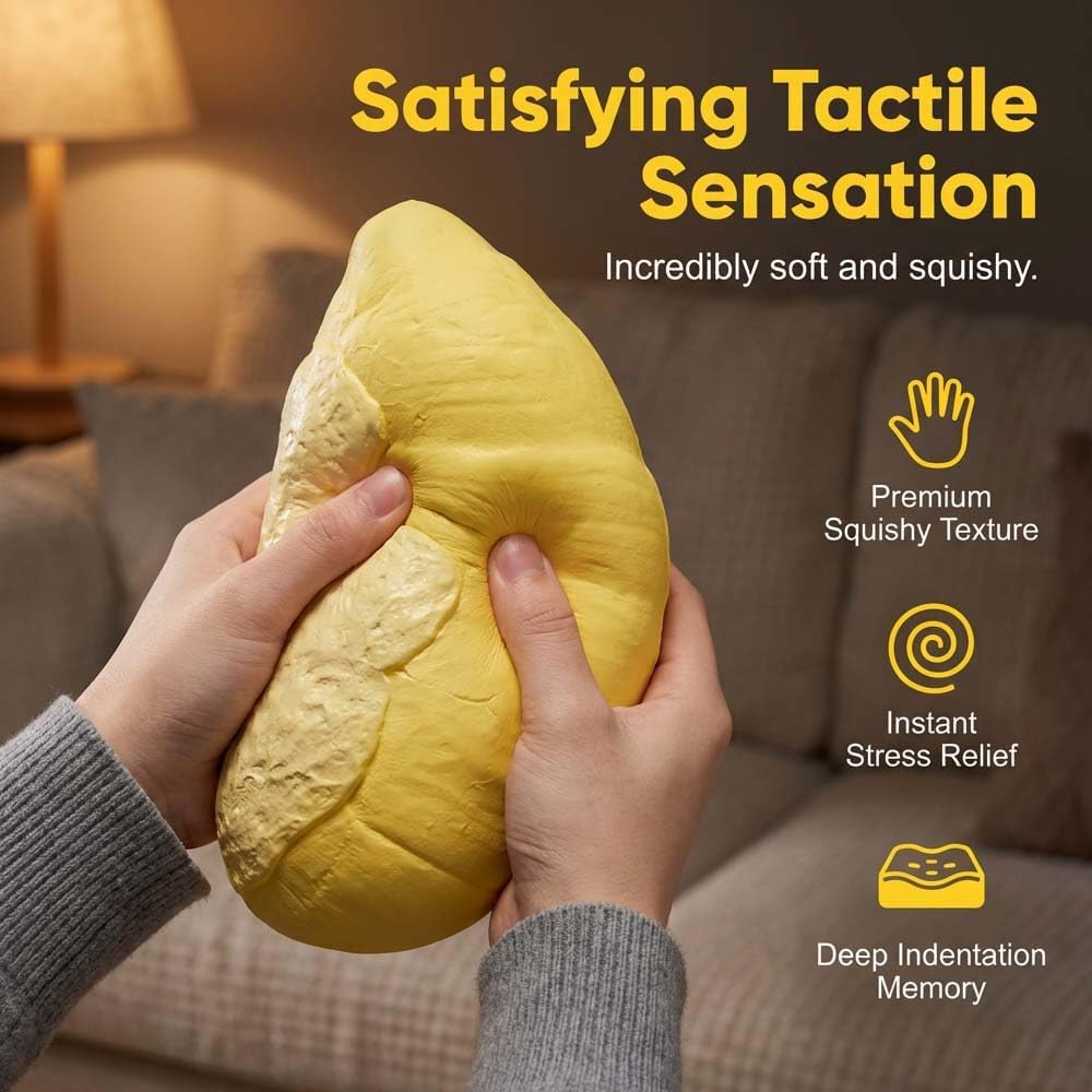 Peanut Shape Stress Relief Ball Soft Squeeze Fidget, TPR Anxiety Relief Hand Grip Decompression Ball for Office Desk Focus Relaxation Portable (1pc)