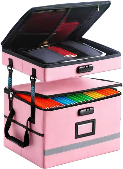 EXLIFBAG Fireproof File Organizer with Lock, 1 Layer