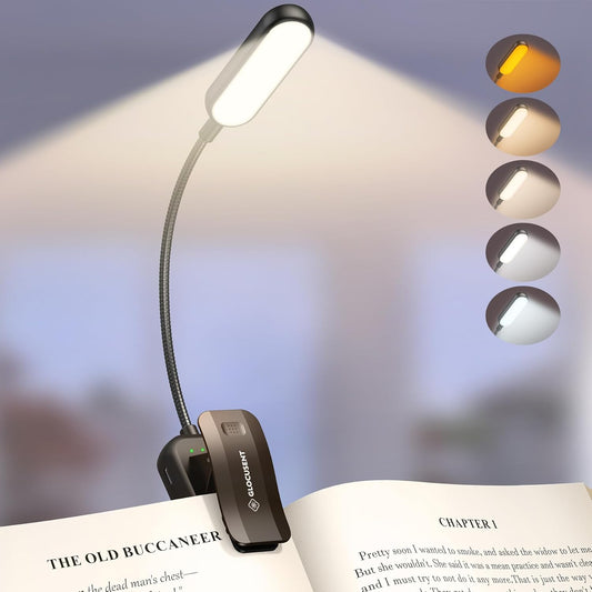 Glocusent 20 LED Reading Lights for Books in Bed, Eye Caring Reading Light