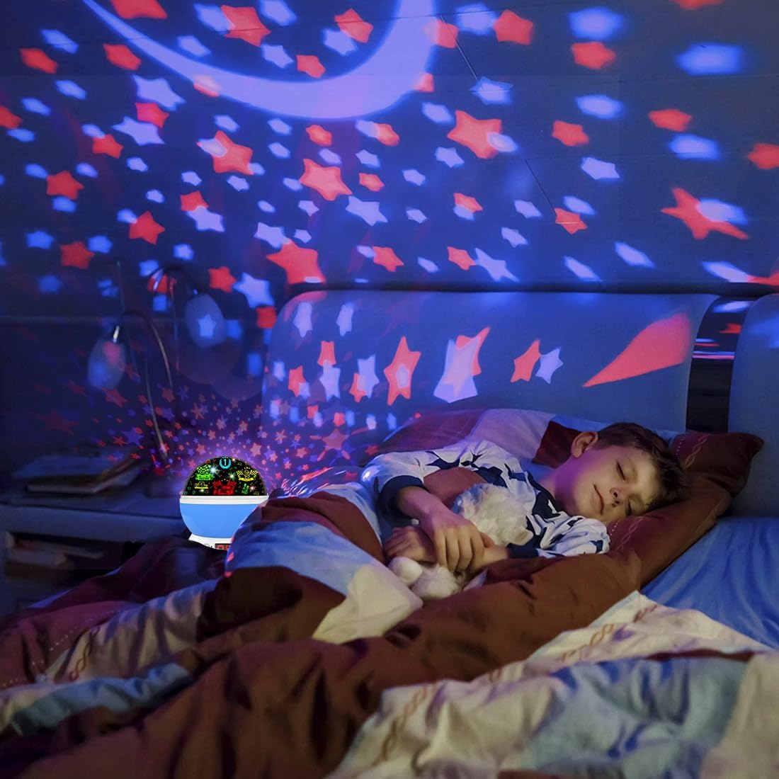 Kids Star Projector Night Light, Star Night Light Projector for Kids, Ceiling Stars Projection Lamp with Timer, 360° Rotating Night Light for Bedroom, Birthday Gift for 3 4 5 Year Old Girls Boys Black
