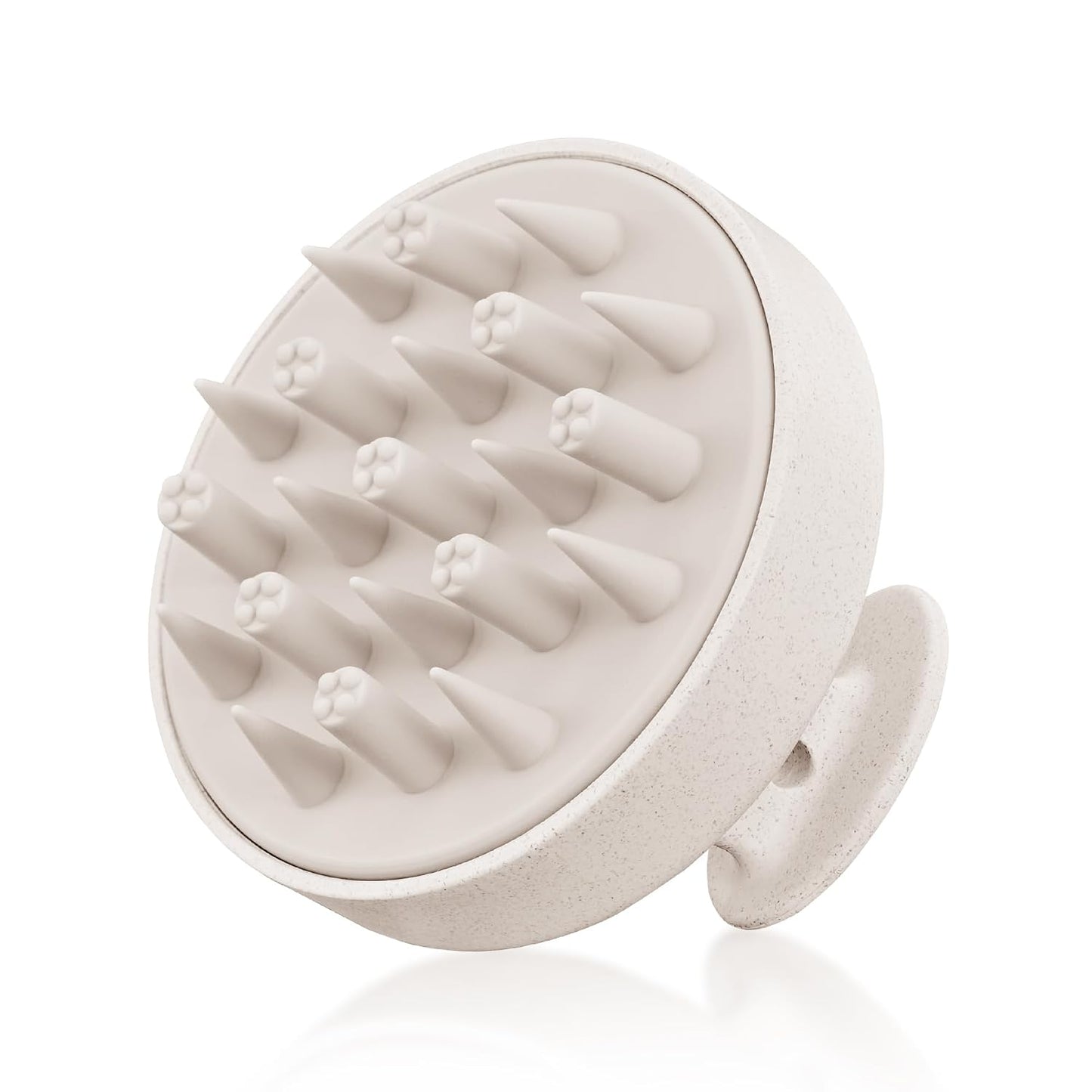 HEETA Hair Scalp Massager for Hair Growth, Shampoo Brush, Scalp Scrubber Exfoliator with Soft Silicone Bristles for Dandruff Removal to Relieve Stress, Wet Dry Use Updated Material, Beige