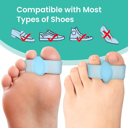 Welnove Pack of 12 Bunion Corrector, Toe Separators with 2 Loops, Big Toe Spacer Suitable for Bunion and Overlap Toe (White)