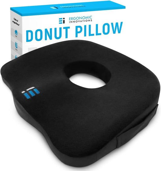 PT ENDORSED Donut Pillow for Tailbone Pain Relief Cushion - Coccyx & Hemorrhoid Pillow for Sitting - Donut Seat Cushion for Pressure Relief, Prostate, Postpartum, Pressure Sores, Lifting Cushions