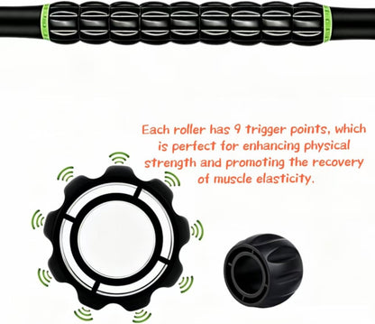 Muscle Roller Stick - A Full-Body Massage Roller that Can Relieve Muscle Soreness, Cramps and Tension After Exercise. It is a Handheld Physical Therapy and Recovery Tool（Black and Purple）