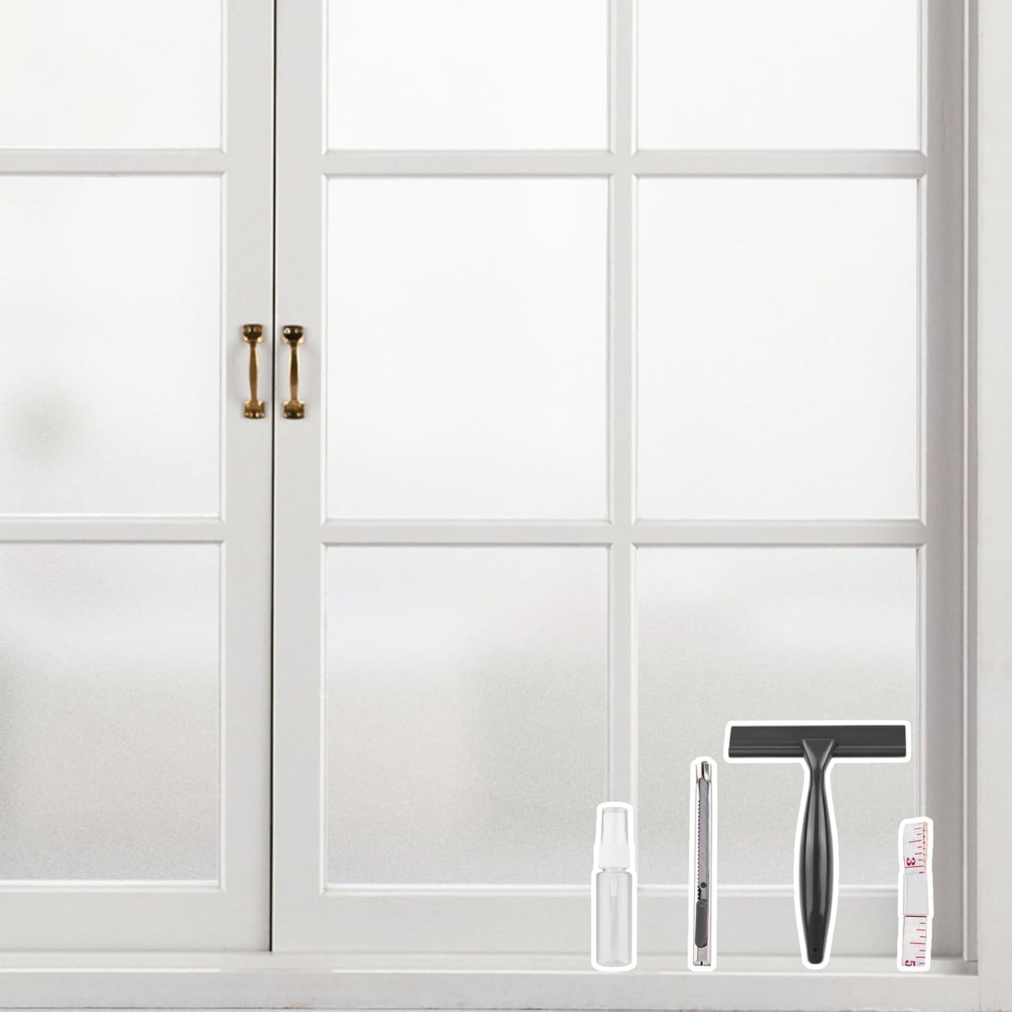 Kromapolis Blackout Window Privacy Film Total Light Blocking Room Darkening Window Covering, Removable Static Cling Frosted Glass Tint, Non-Adhesive, Black 17.5'' x 78.7''