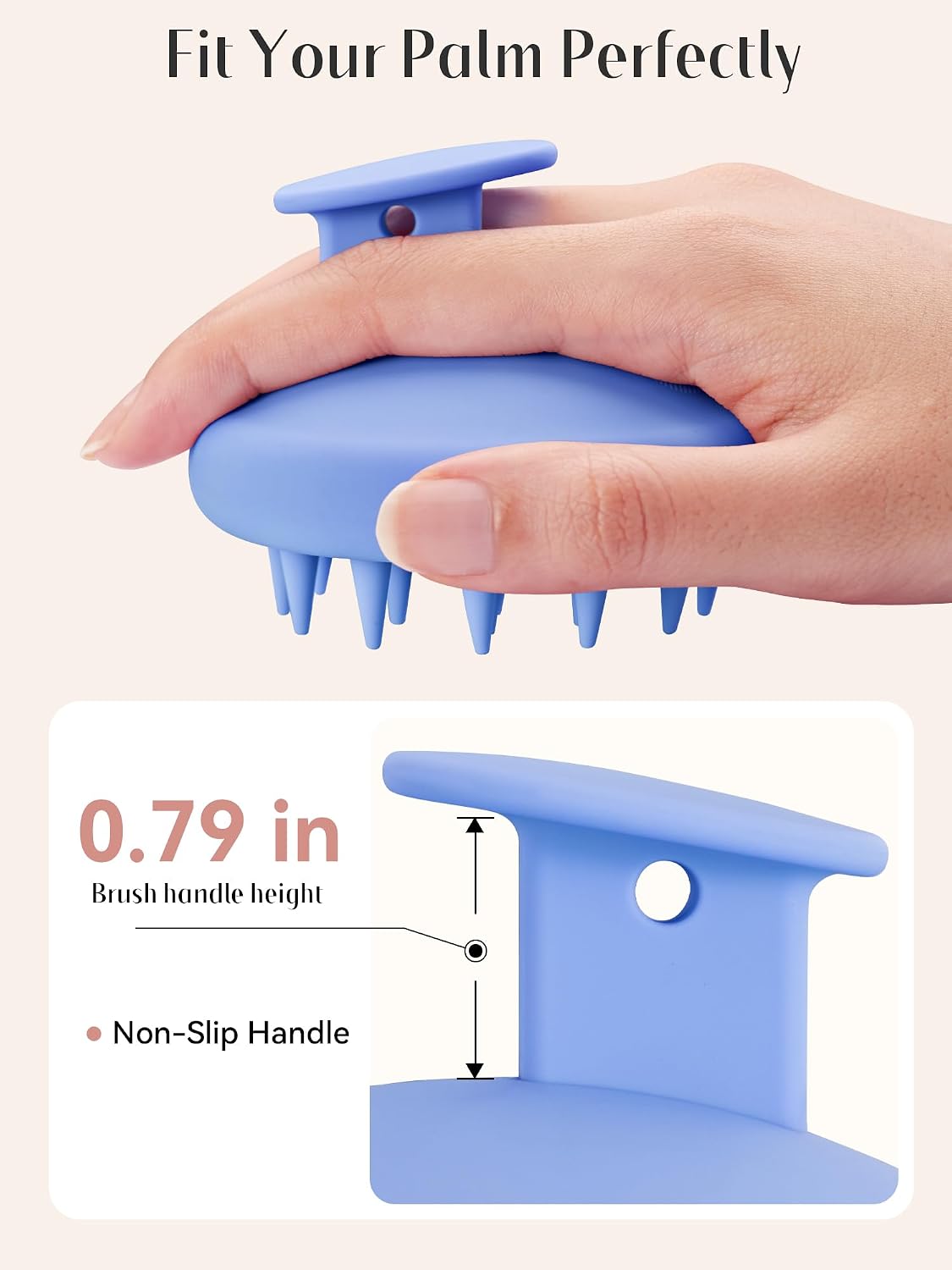 HEETA Scalp Massager Hair Growth, Scalp Scrubber with Soft Bristles, Integrated Silicone Design, Exfoliator for Dandruff Removal & Relaxation, Shampoo Brush Fit Wet Dry Hair Use, Black
