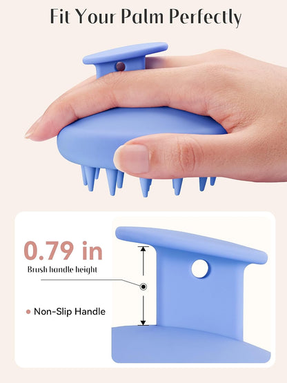 HEETA Scalp Massager Hair Growth, Scalp Scrubber with Soft Bristles, Integrated Silicone Design, Exfoliator for Dandruff Removal & Relaxation, Shampoo Brush Fit Wet Dry Hair Use, Black