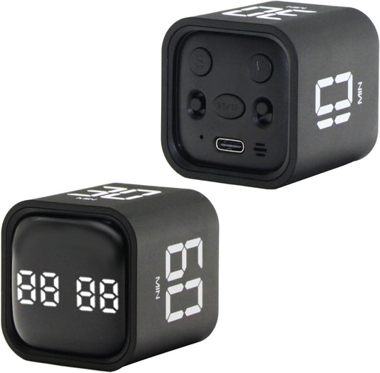 Productivity Timer Flip Gravity Sensor Cube Timer Countdown & Countup,Mute & Vibrate & Sound，5/10/30/60min & Custom Timing, Perfect for ADHD,Work,Learning,Kitchen Cooking (1White)