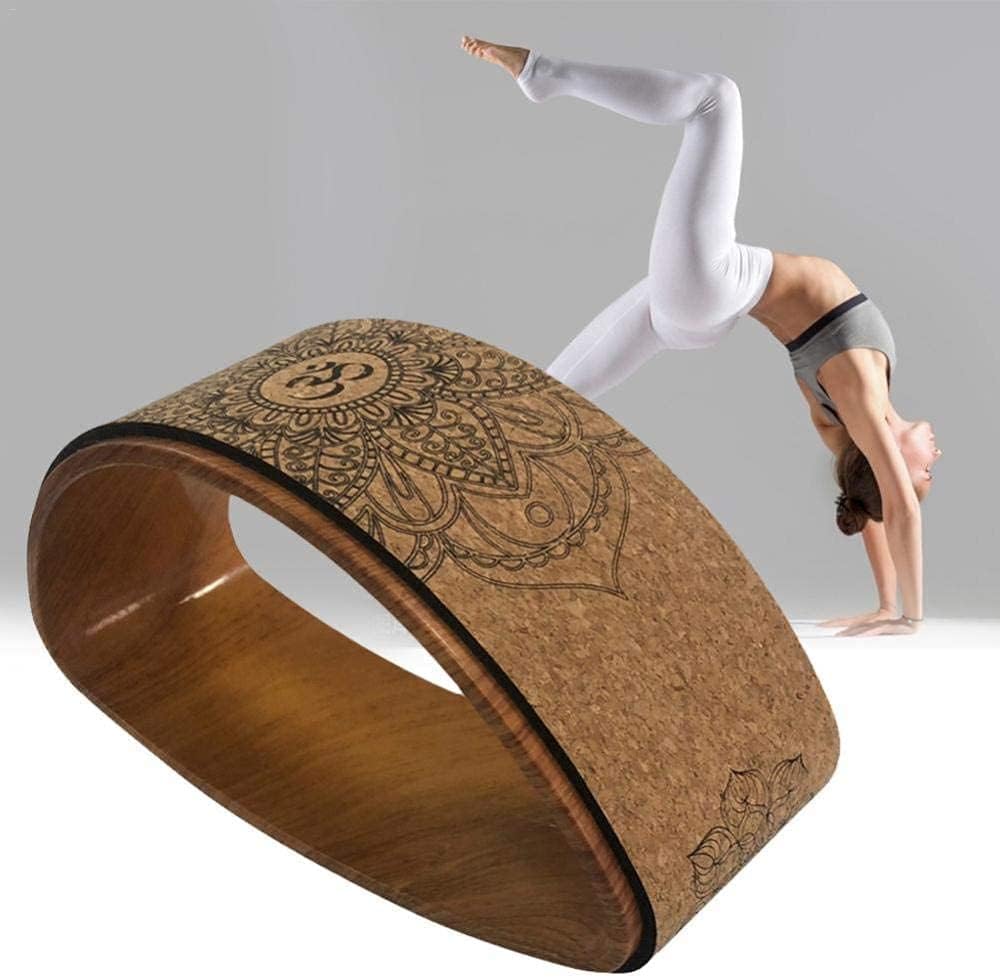 qiuqiu Yoga Wheel Yoga Wheel Circle Fitness Pilates Rear Wheels Folded Stretch Cork Solid Yoga Training Tool