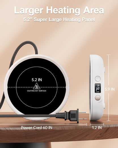 SWEETFULL Mug Warmer for Desk, Coffee Cup Warmer with Timer - Black