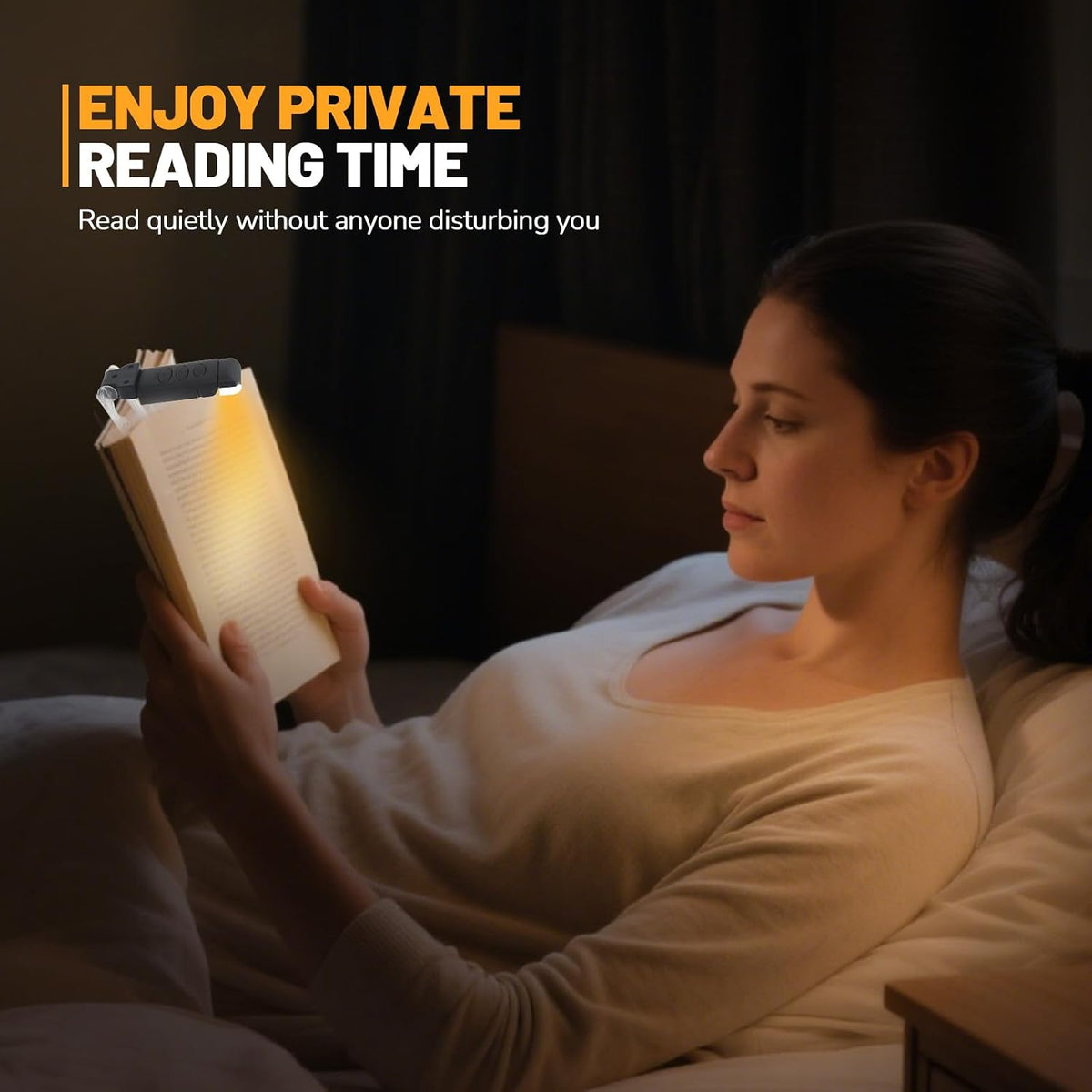 Book Reading Light Rechargeable Clip on Book Lamp with 3 Color Temperatures